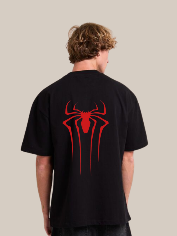 Spidy Blood Red Oversized Graphic T-Shirt